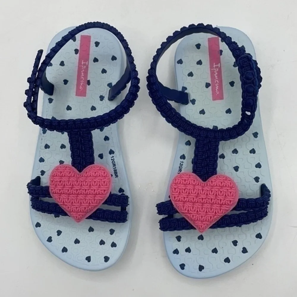 IPANEMA Blue & Pink Heart My First ipanema sandals